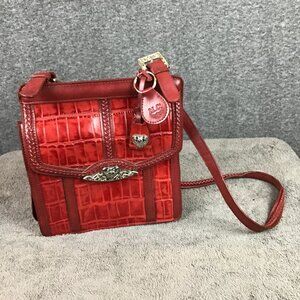 MC Marc Chantal Faux Croc Vegan Satchel Bag with Silver Ornaments EUC